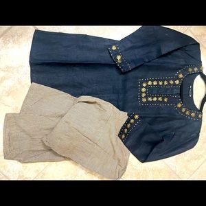 Black short kurta paijama